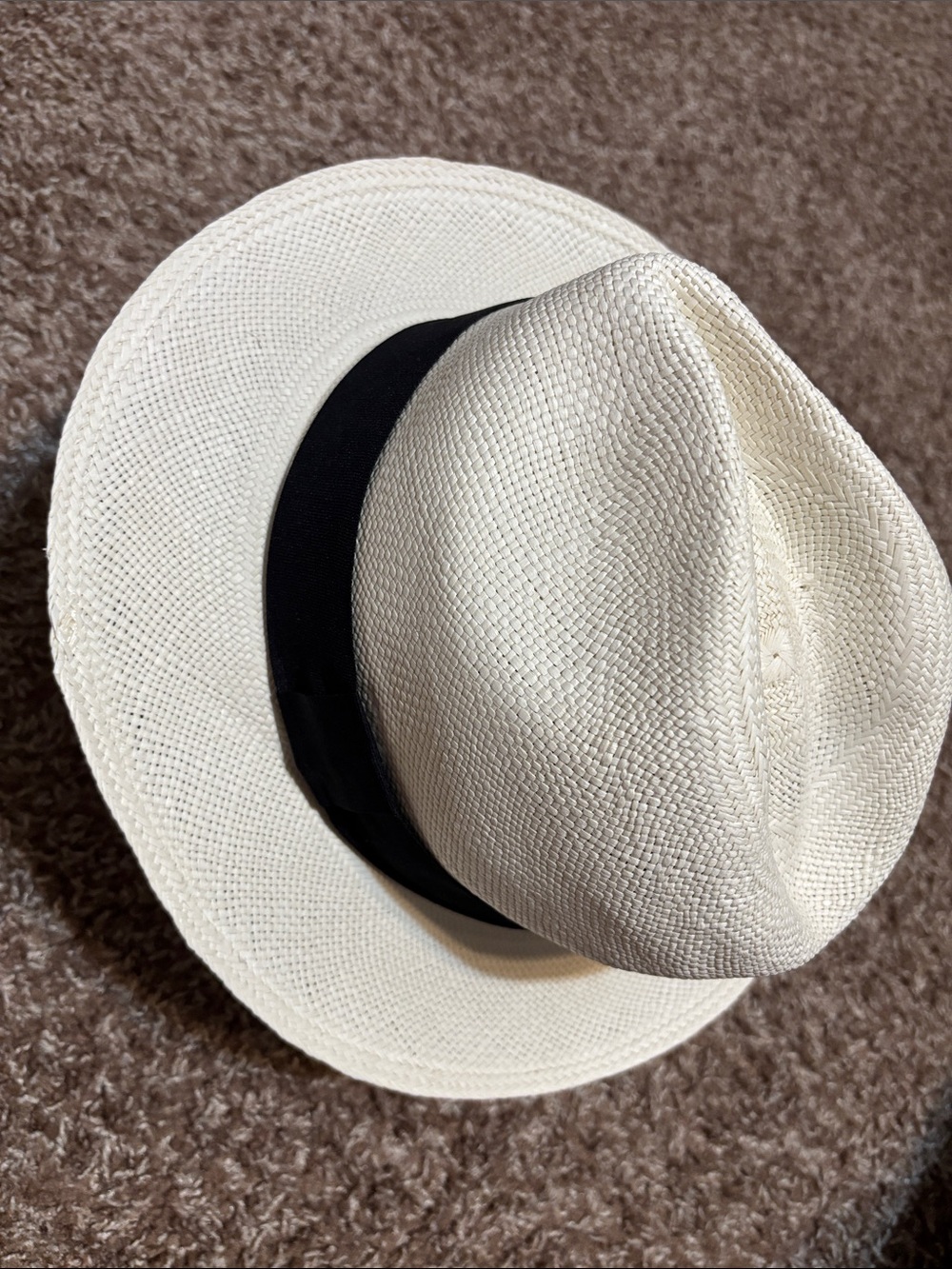 Montecristi original Classic Straw Panama Hat with Black Band100% strow